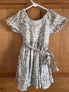 Noralee Cream Floral Belted Girls' Dress
Size 4